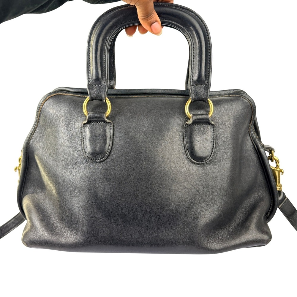 Vintage Coach Black Glove Tanned Leather Binocular Bag 9853 Crossbody Satchel US